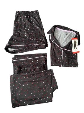 Jaclyn New York - 3 Piece Cozy Heart-Print Pajama Set